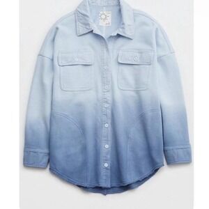 Offline by Aerie‎ Throwback Shacket In Eyelet Blue size XL